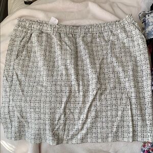 Loft White and Black Checkered Women's Skirt